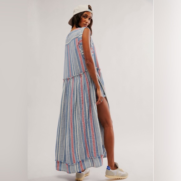 We The Free Surf Stripe Maxi Top size XS Oversized Fit NWT - Picture 3 of 11